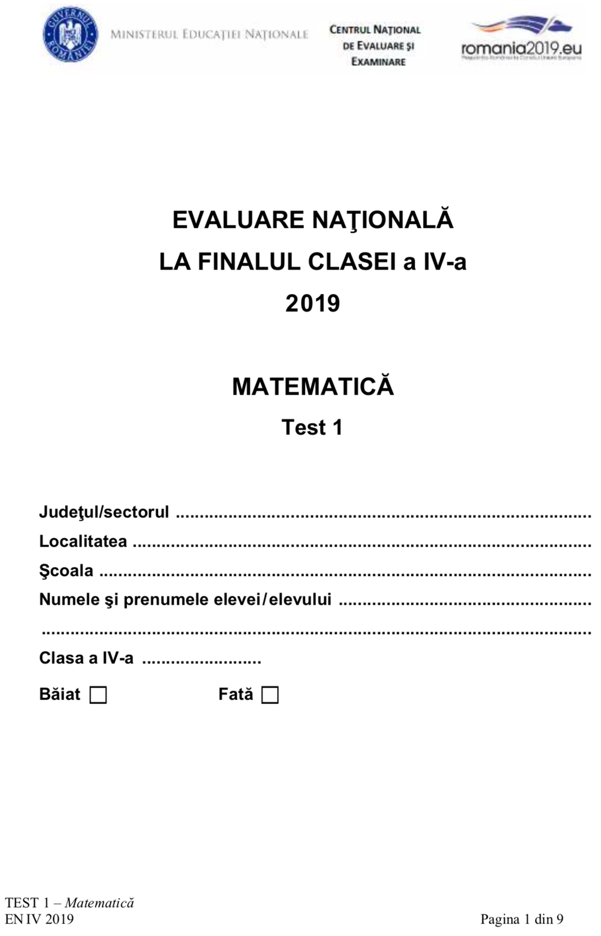 Subiecte Matematică Clasa A IV-a: Descarcă Subiectele De Astăzi De La ...